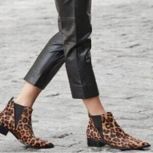 Marc Fisher Mlyalely Genuine Calf Hair pointy toe‎ block heel Bootie size 6